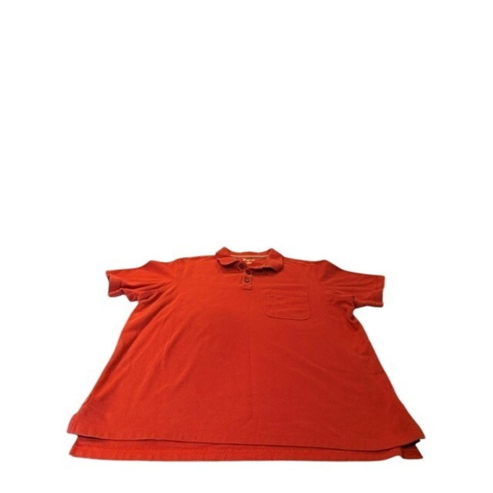 Duluth Trading Co Mens XL Rust Cotton Pique Short Sleeve‎ Pocket Polo Shirt EUC